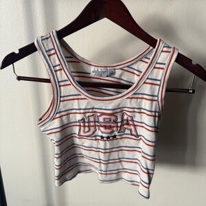 Mighty Fine Red and Blue Striped USA Tank Top